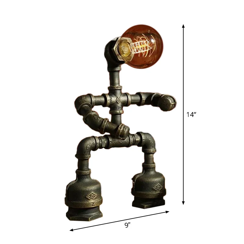 Futuristisk Robotlampe med Cyberpunk Design og LED Lys