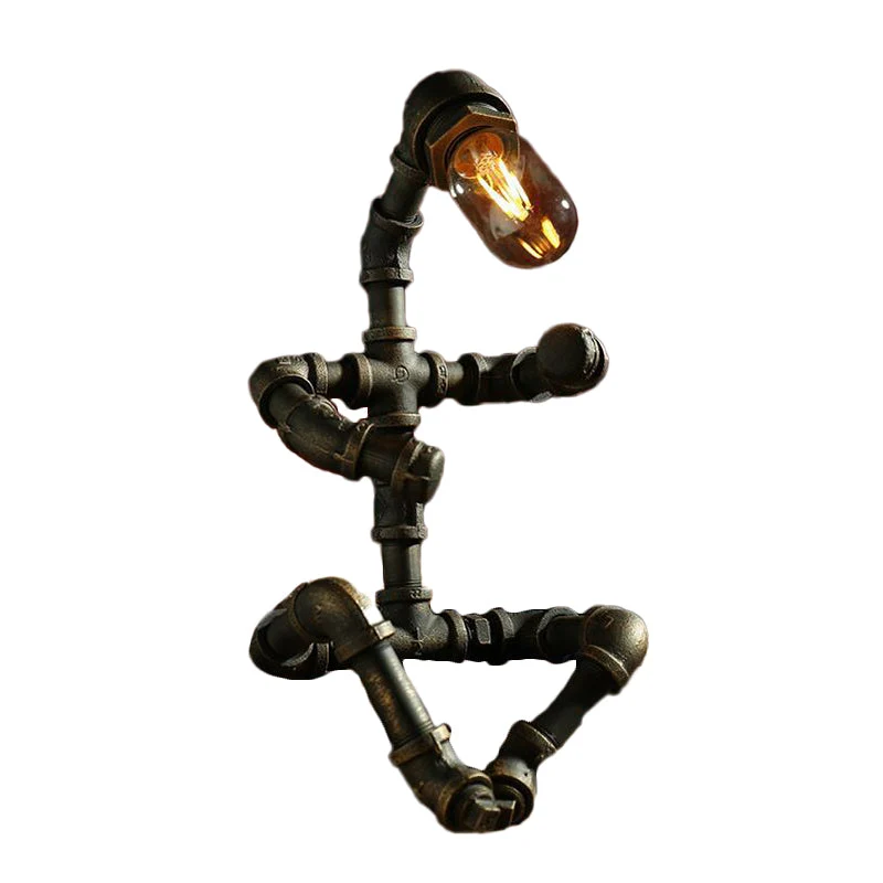 Futuristisk Robotlampe med Cyberpunk Design og LED Lys