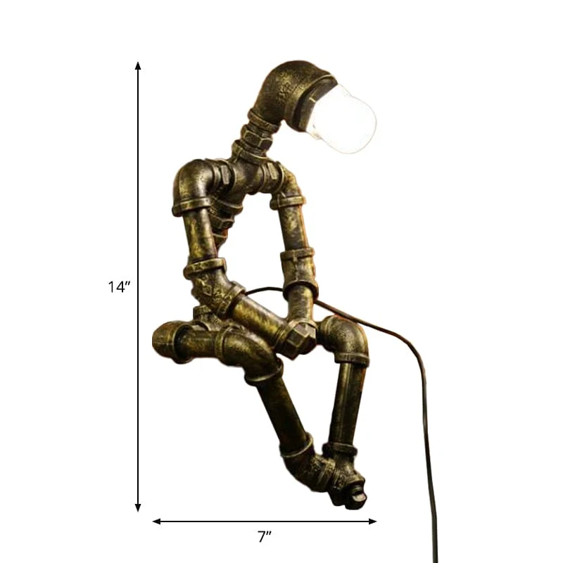 Futuristisk Robotlampe med Cyberpunk Design og LED Lys