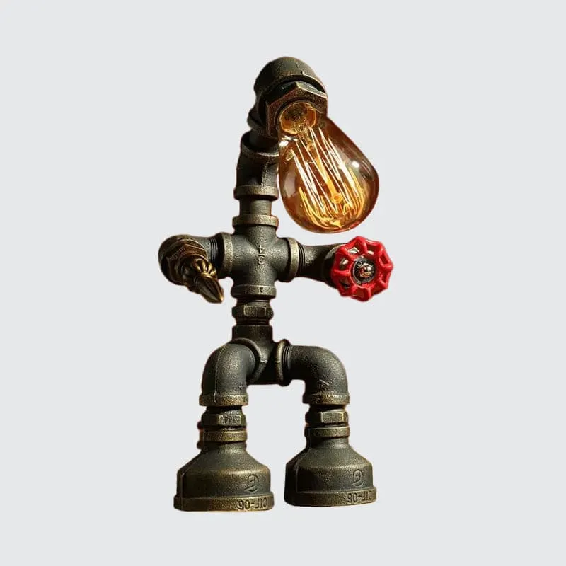 Futuristisk Robotlampe med Cyberpunk Design og LED Lys