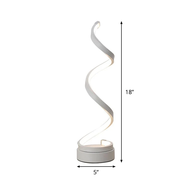 Moderne Spiral LED Bordlampe – Stilfuld og Energibesparende
