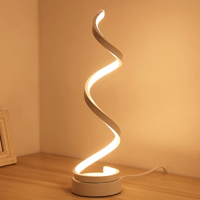 Moderne Spiral LED Bordlampe – Stilfuld og Energibesparende
