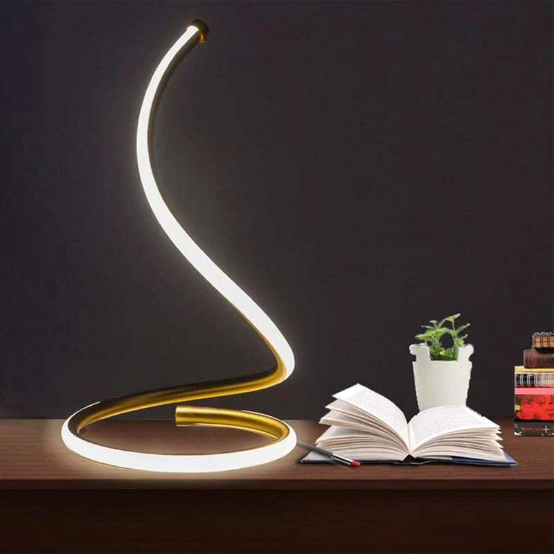 Spiralformet Lampe i Silicagel – Guldlys til Dit Hjem