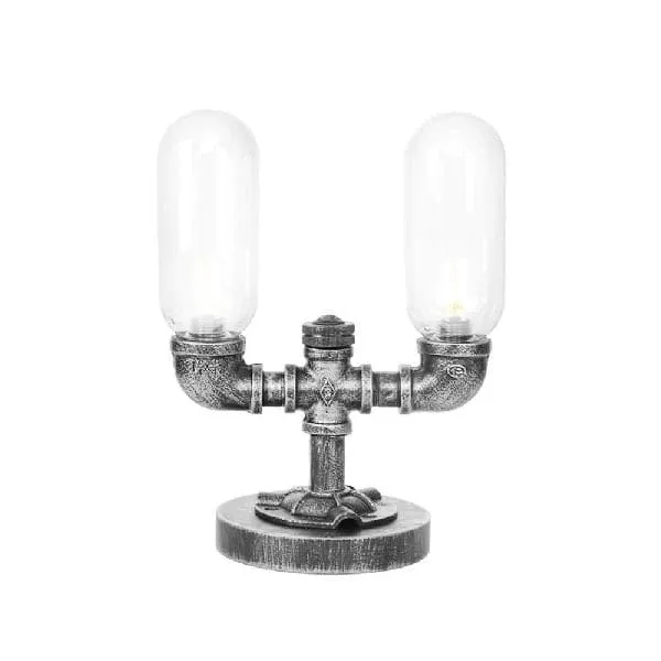 Elegant Glasbordlampe med Klar Skærm for Strålende Lys