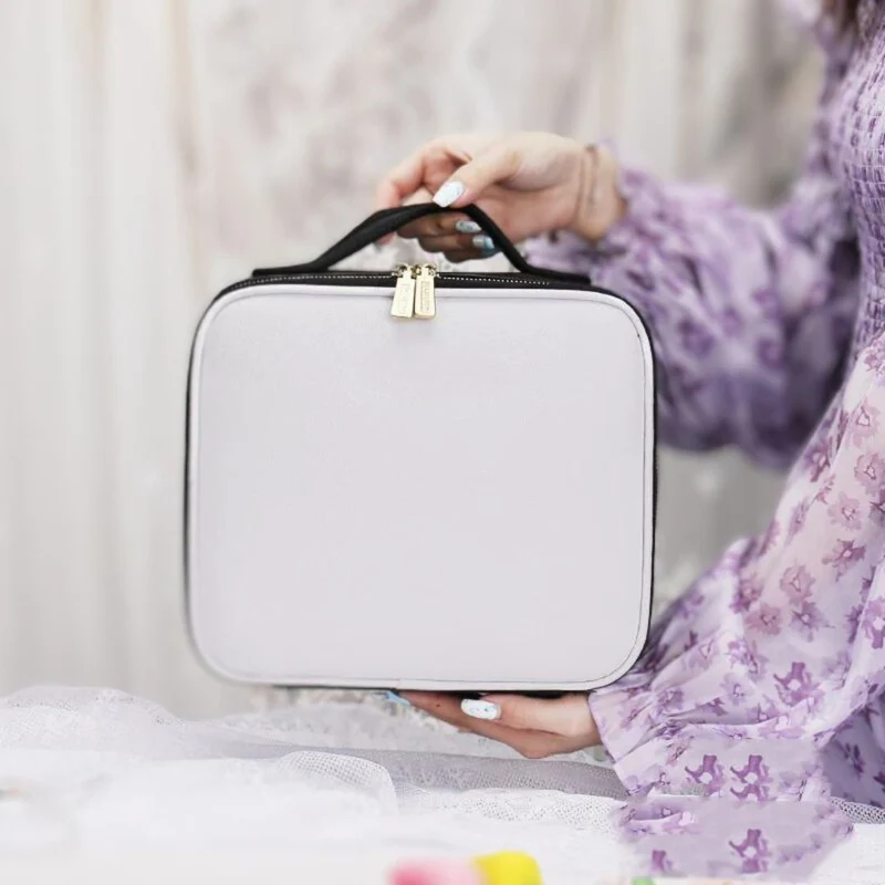 Makeup Organizer med LED-spejl og Rummelig Opbevaring