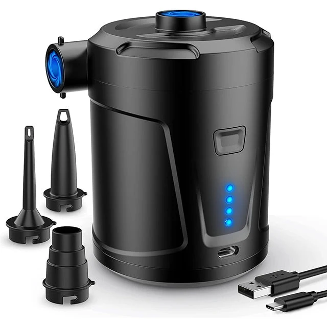 Trådløs Elektrisk Luftpumpe med Genopladelig Batteri - 3 Dyser
