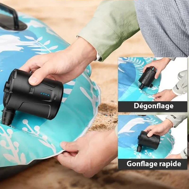 Trådløs Elektrisk Luftpumpe med Genopladelig Batteri - 3 Dyser