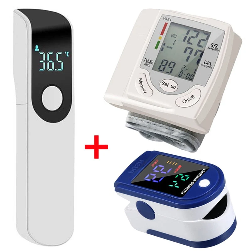 Komplet Sundhedssæt: Blodtryksmåler, Pulsoximeter, Pandetermometer