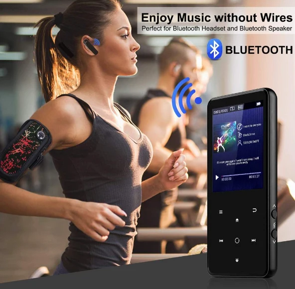 Bærbar Bluetooth MP3-afspiller med stor skærm og lang afspilningstid