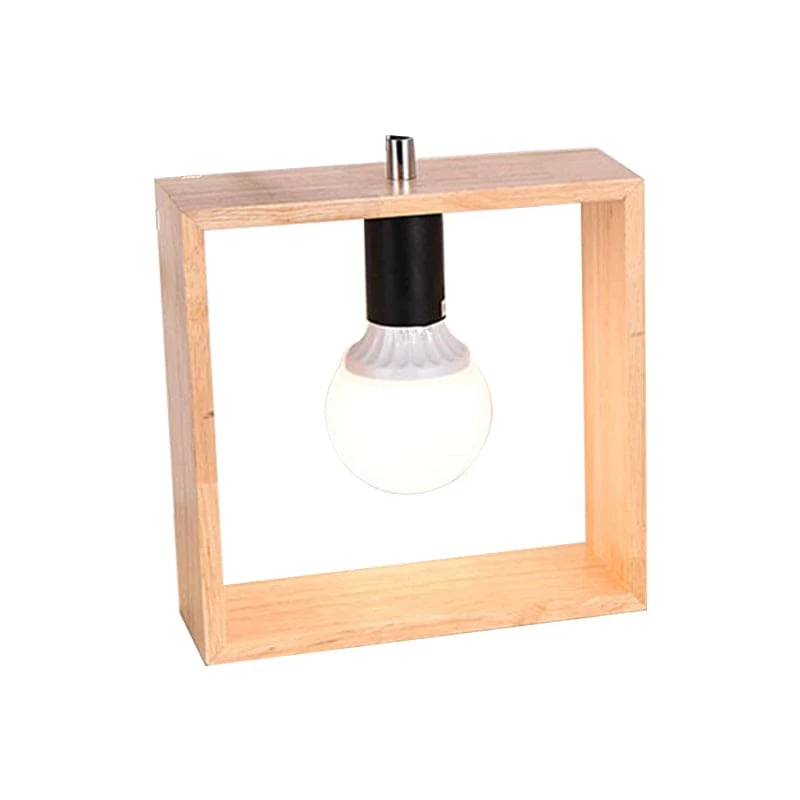Elegant Bordlampe i Træ - Naturlig Skønhed og Funktionalitet