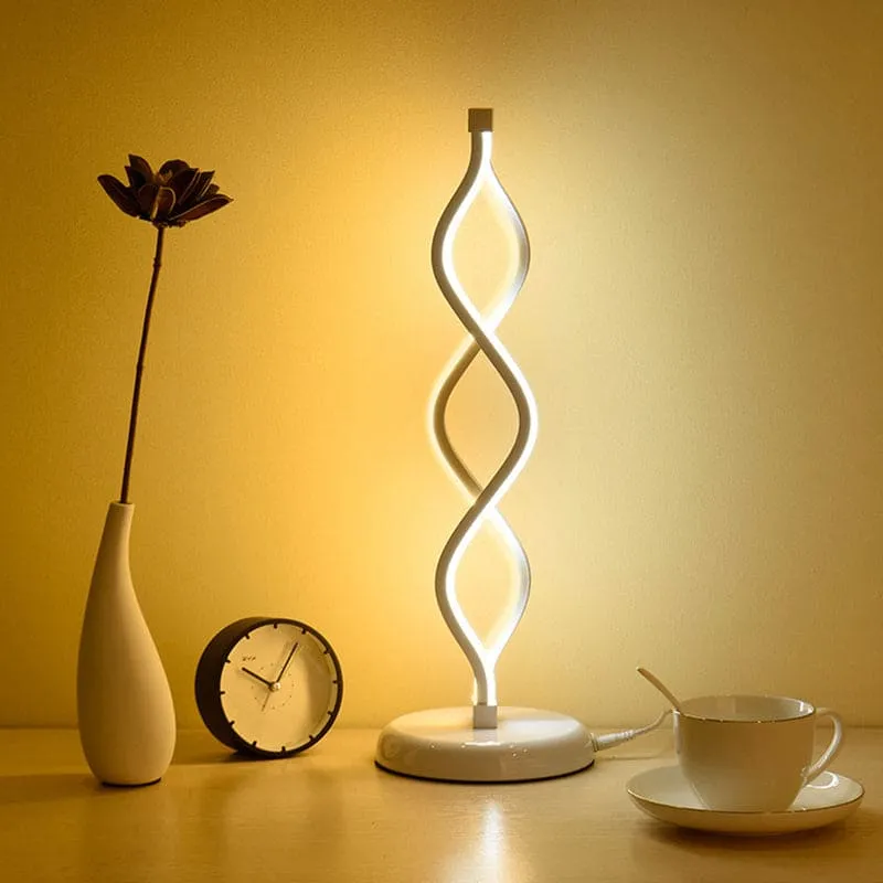 Stilfuld Spiralbordlampe med Justerbar LED-belysning