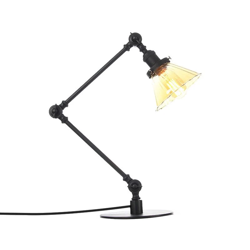 Elegant Glasbordlampe med Blødt Lys - Moderne Design