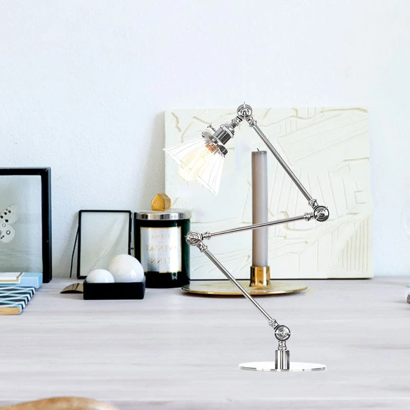 Elegant Glasbordlampe med Blødt Lys - Moderne Design