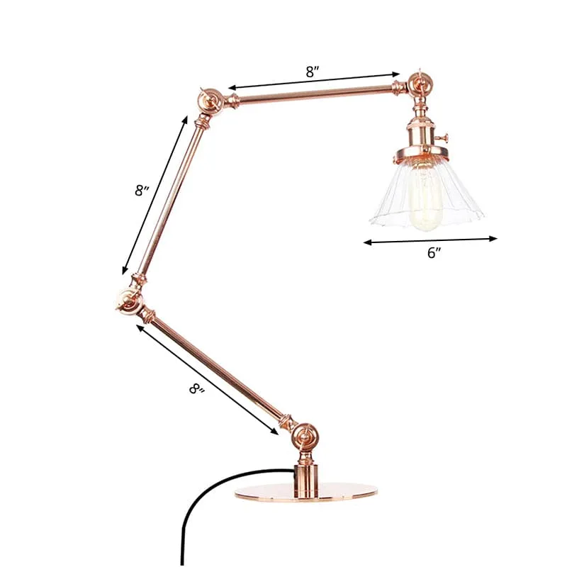 Elegant Glasbordlampe med Blødt Lys - Moderne Design