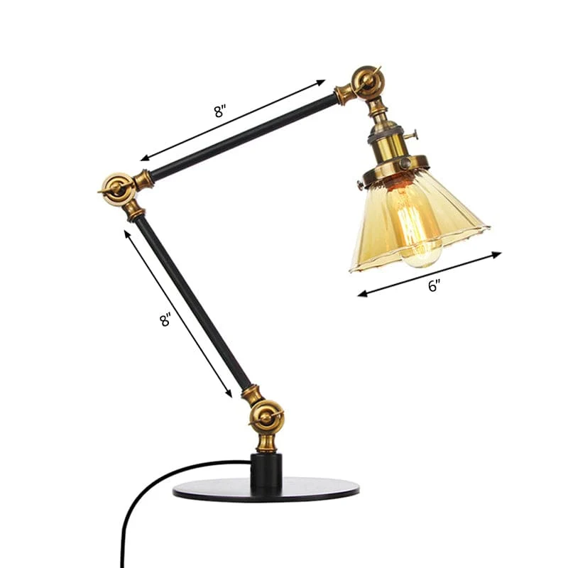 Elegant Glasbordlampe med Blødt Lys - Moderne Design