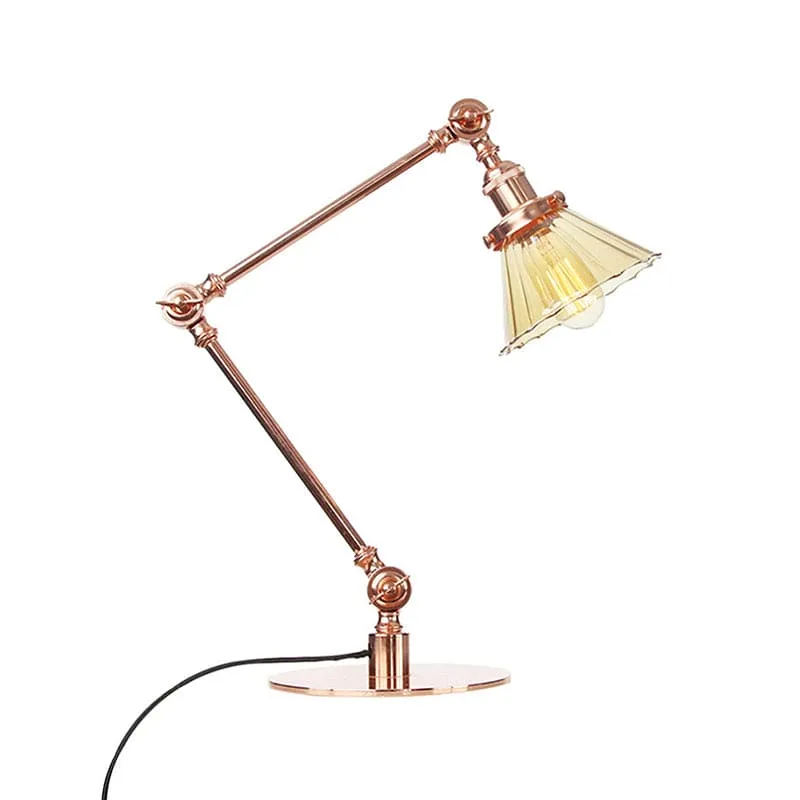 Elegant Glasbordlampe med Blødt Lys - Moderne Design