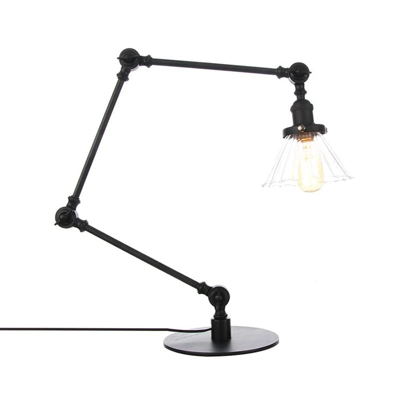 Elegant Glasbordlampe med Blødt Lys - Moderne Design