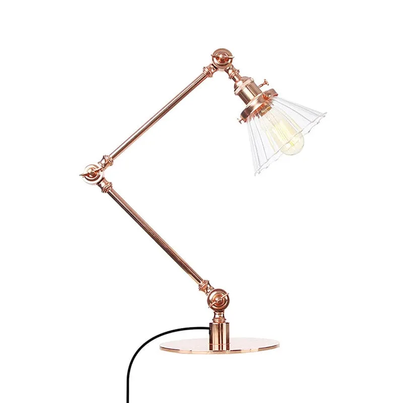 Elegant Glasbordlampe med Blødt Lys - Moderne Design