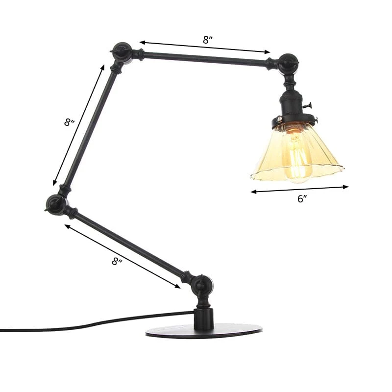 Elegant Glasbordlampe med Blødt Lys - Moderne Design