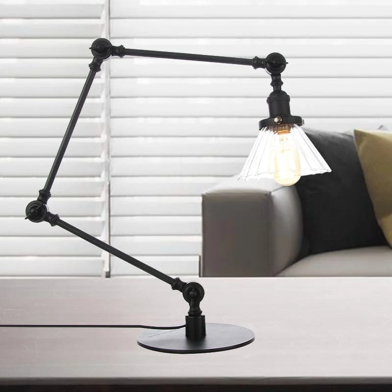 Elegant Glasbordlampe med Blødt Lys - Moderne Design