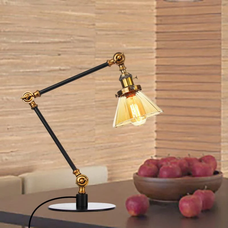 Elegant Glasbordlampe med Blødt Lys - Moderne Design