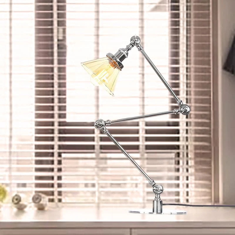 Elegant Glasbordlampe med Blødt Lys - Moderne Design