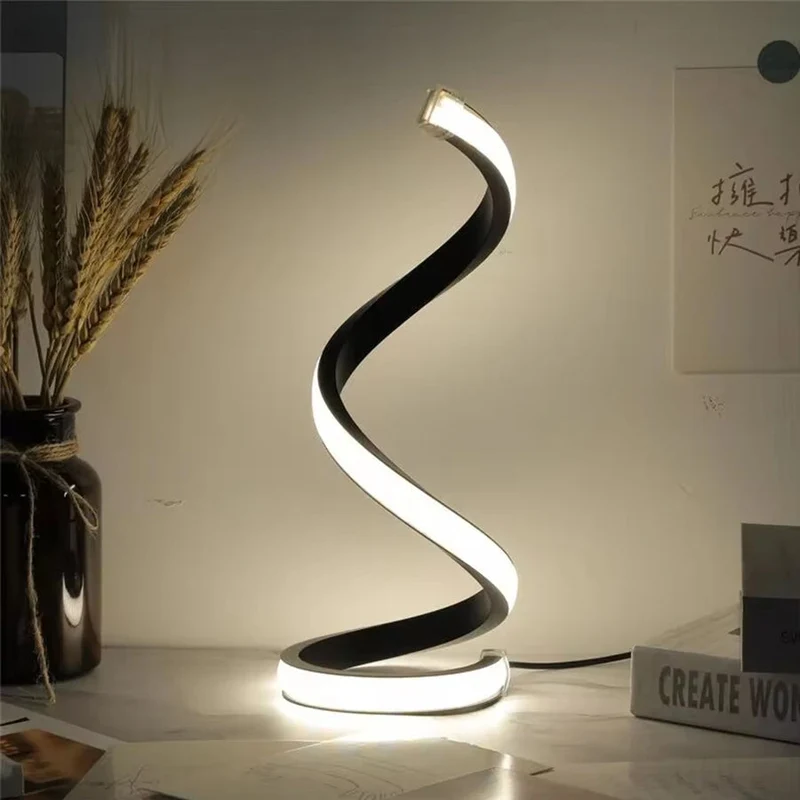 Moderne Spiral Lampe: Justerbar LED Bordlampe til Hjemmet