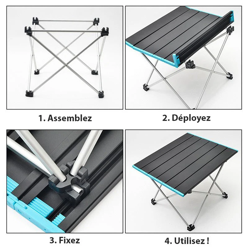 Sammenklappelig Campingbord i Aluminium – Let og Robust