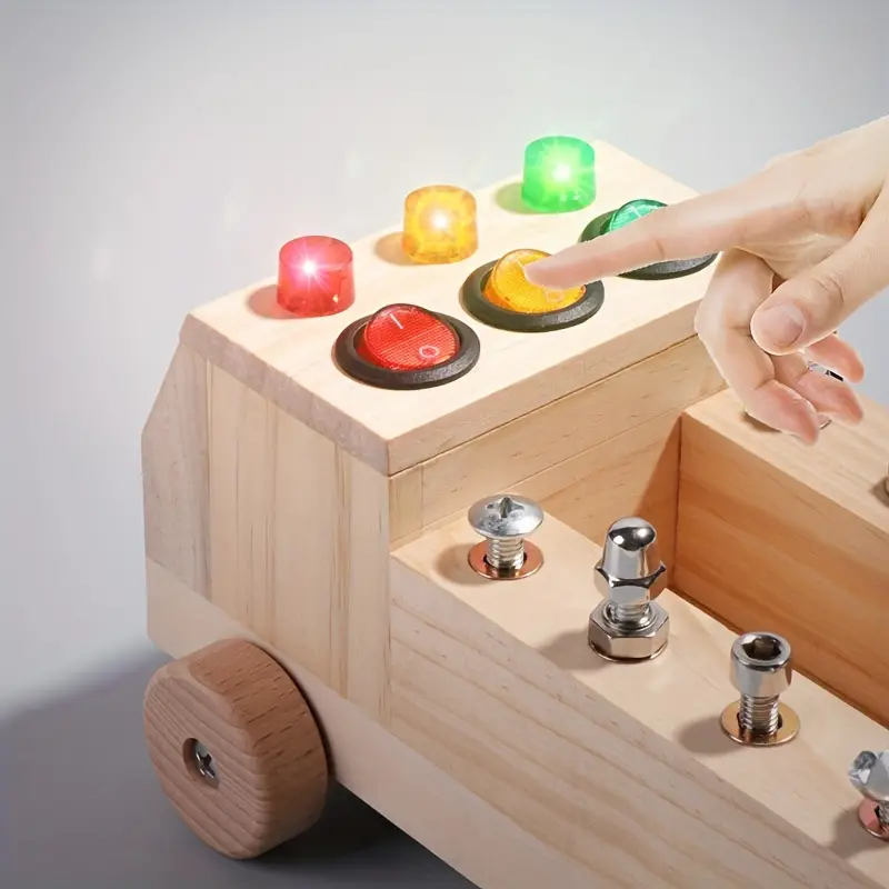 Montessori Aktivitetsplade med LED-lys og Værktøjssæt