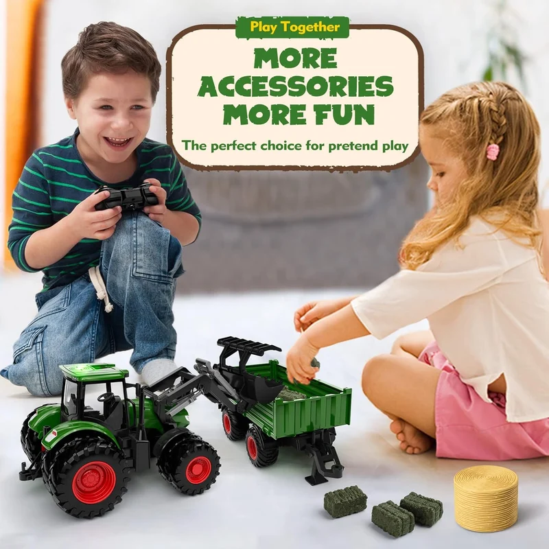 Fjernstyret Traktor med Metalkonstruktion og Realistisk Design