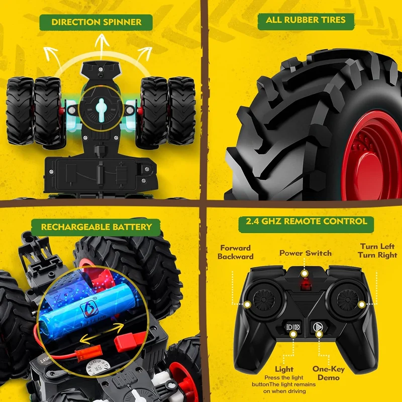 Fjernstyret Traktor med Metalkonstruktion og Realistisk Design