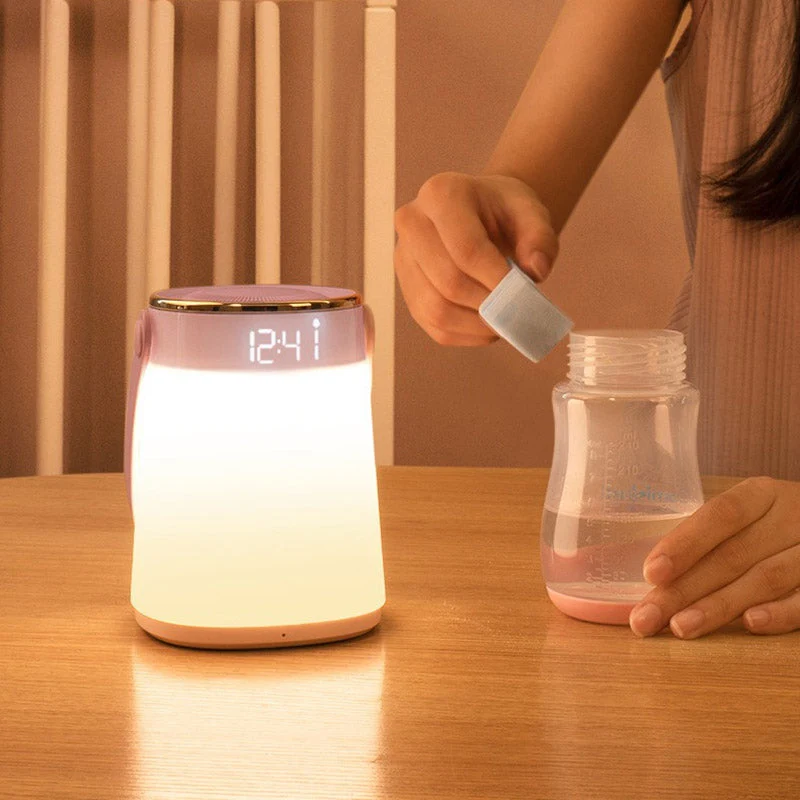 Genopladelig LED Natlampe med Fjernbetjening og Temperaturvisning