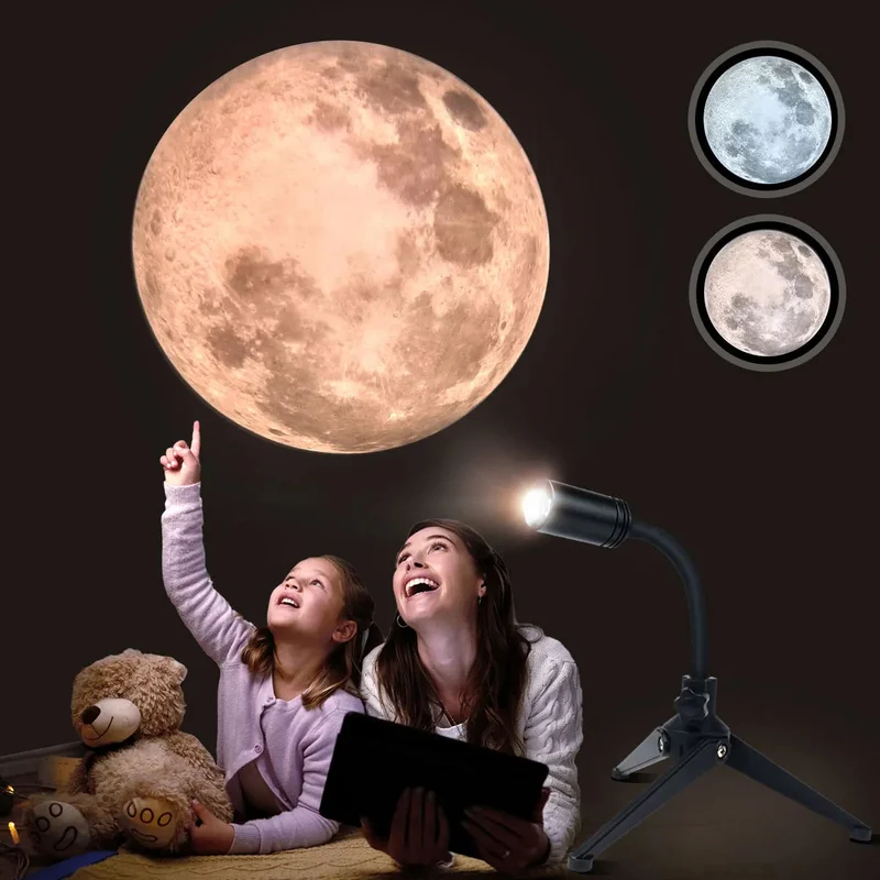 360° Måneprojektor Lampe med Justerbare Lysfarver