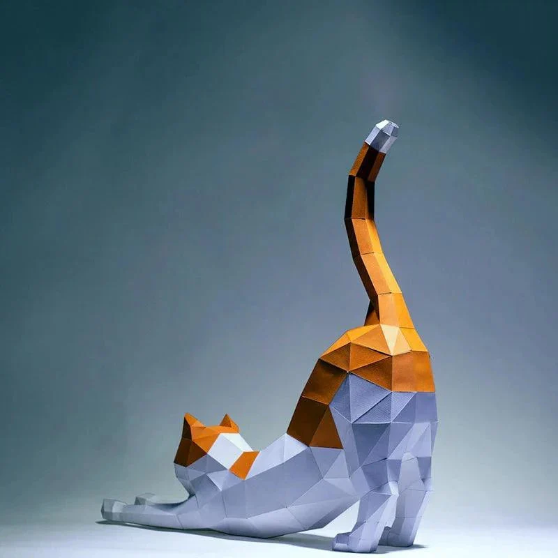 Kreativt 3D Kat Papercraft | Stilfuld DIY Dekoration