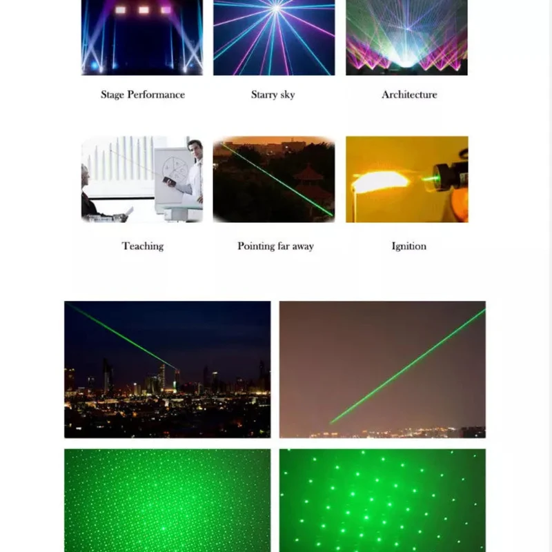 Kraftfuld Genopladelig Grøn Laserpegepind til Langdistance
