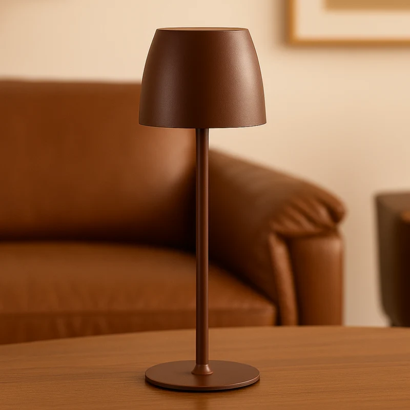 Trådløs LED Bordlampe i Metal – Vandtæt & Justerbar