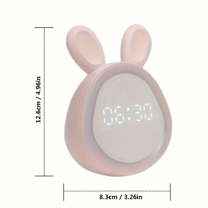 BunnyGlow Vækkeur med Blid Vågn Musik og Natlampe