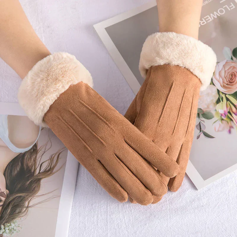 Damehandsker i Ruskind med Touchfunktion og Elegant Design