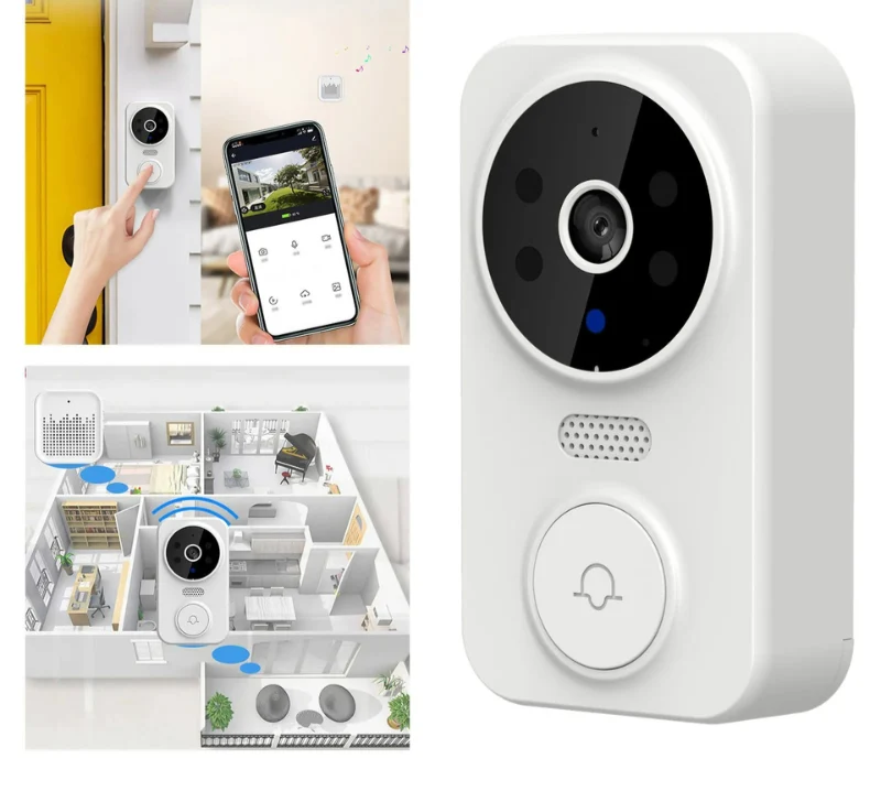 Trådløs dørklokke med HD-kamera og bevægelsesdetektion
