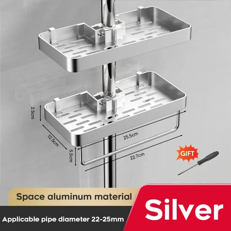 Elegant, rustfri brusehylde i aluminium uden boring