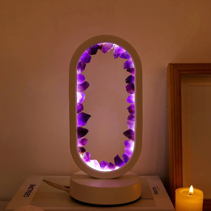 Amethyst Lampe med Naturlig Stressreduktion og Ro