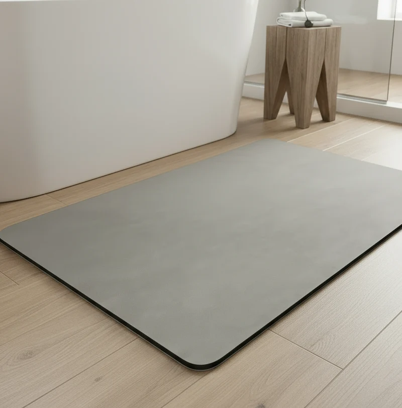 Skridsikker Badmåtte i Diatoméjord 40x60 cm - Elegant Sikkerhed