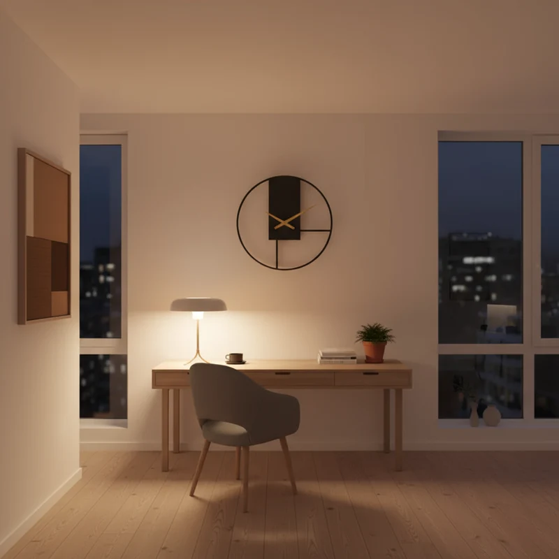 Stor Moderne Vægur i Sort – Minimalistisk, Stilfuld Elegance