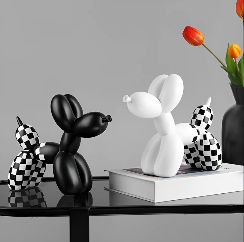 Ballonhund Kunstværk – Legende Dekoration i Fem Farver