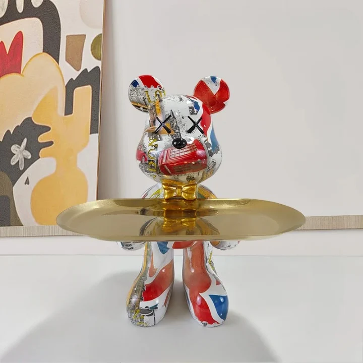 Dekorativ Bamsefigur med Skuffe - Unik Opbevaring 20 cm
