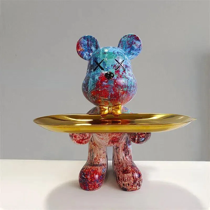 Dekorativ Bamsefigur med Skuffe - Unik Opbevaring 20 cm