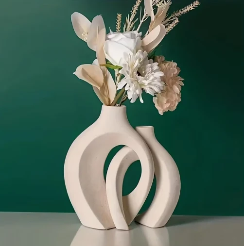Unik Keramikvase i Boho Stil – Håndlavet Dekoration