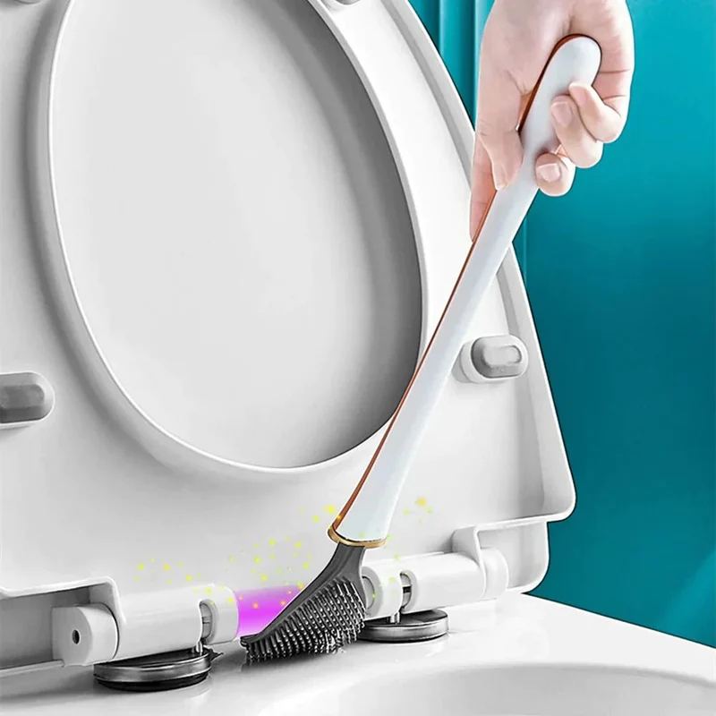 Effektiv Silikone Toiletbørste med Vægbeslag - Tør og Ren
