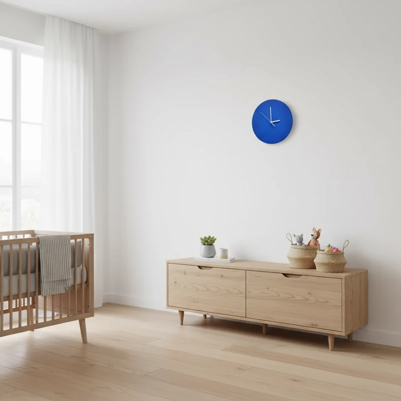 Moderne Vægur i Kobaltblå - Stilrent Design og Præcision