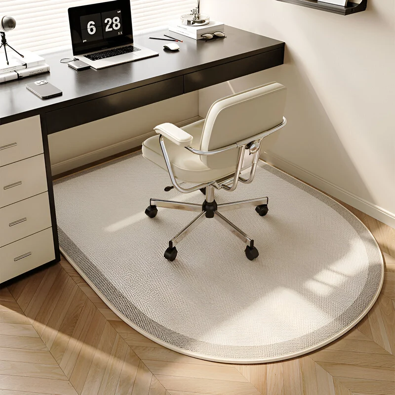 Behagelig Oval Tæppe Beige – Skridsikker og Let at Rengøre